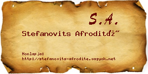 Stefanovits Afrodité névjegykártya